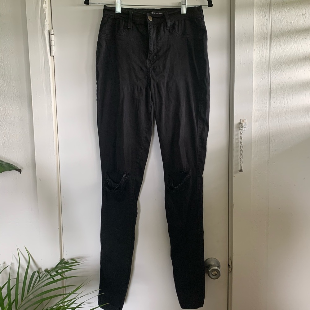 Fashion Nova High Waisted Distressed Black Jeans